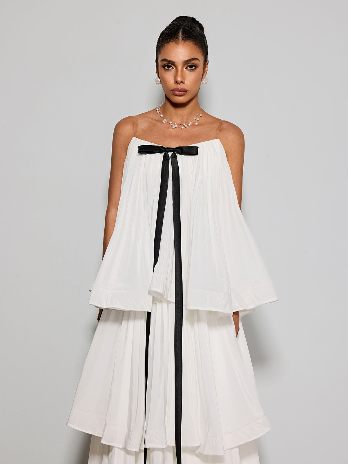 Ylvarion Strapless Tiered Maxi Dress