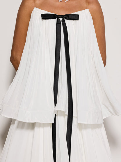 Ylvarion Strapless Tiered Maxi Dress