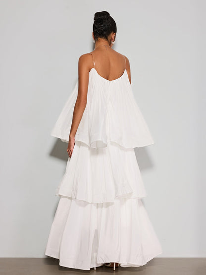 Ylvarion Strapless Tiered Maxi Dress