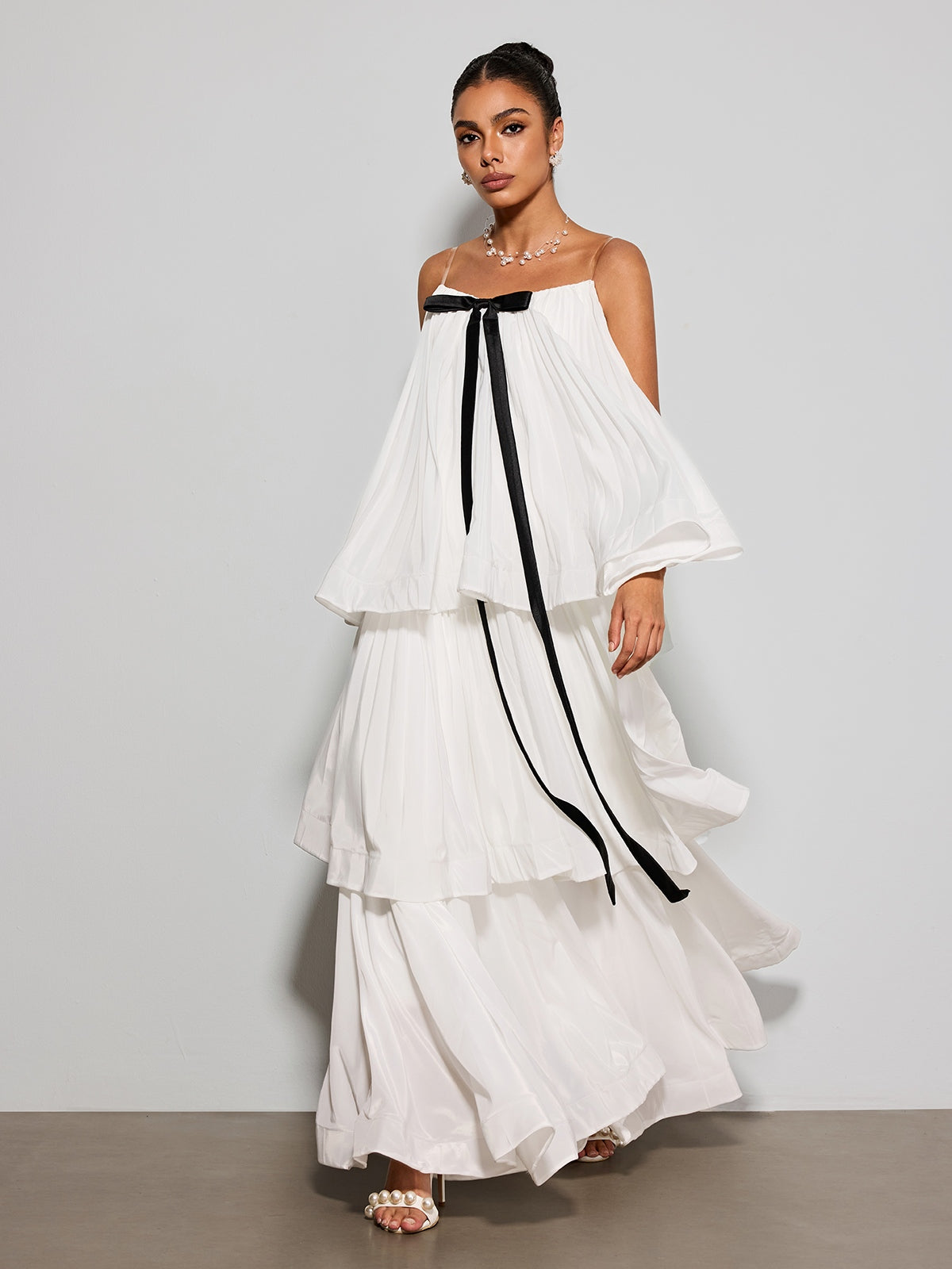 Ylvarion Strapless Tiered Maxi Dress