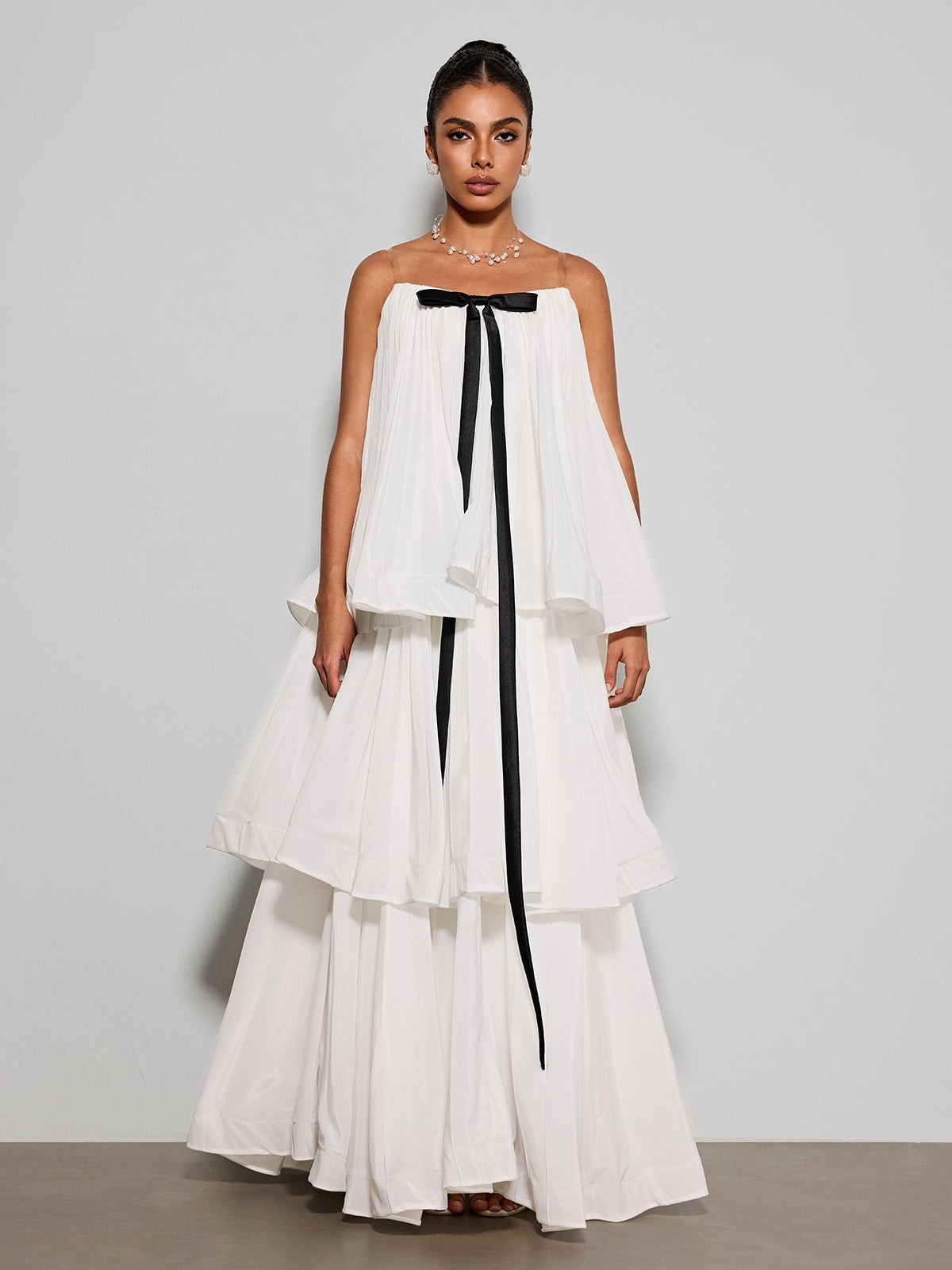 Ylvarion Strapless Tiered Maxi Dress