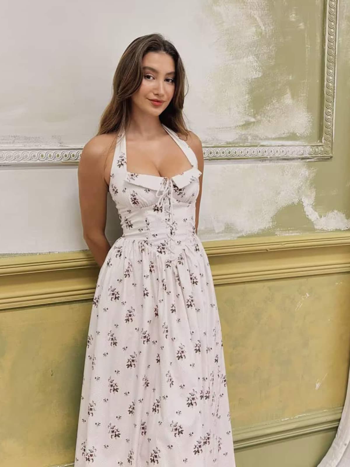 Rosstef Floral Halterneck Midi Giyin