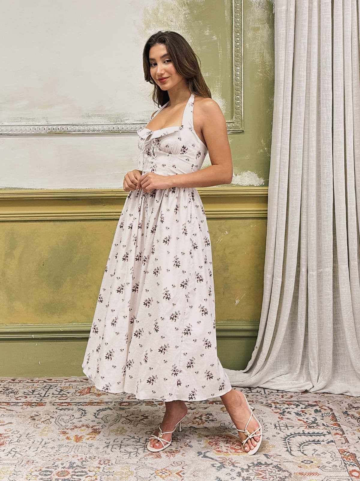 Rosstef Floral Halterneck Midi Giyin