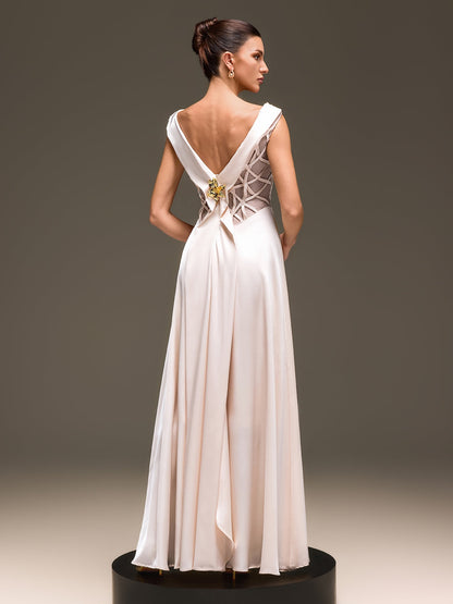 Zepharic Sleeveless Satin Maxi Dress
