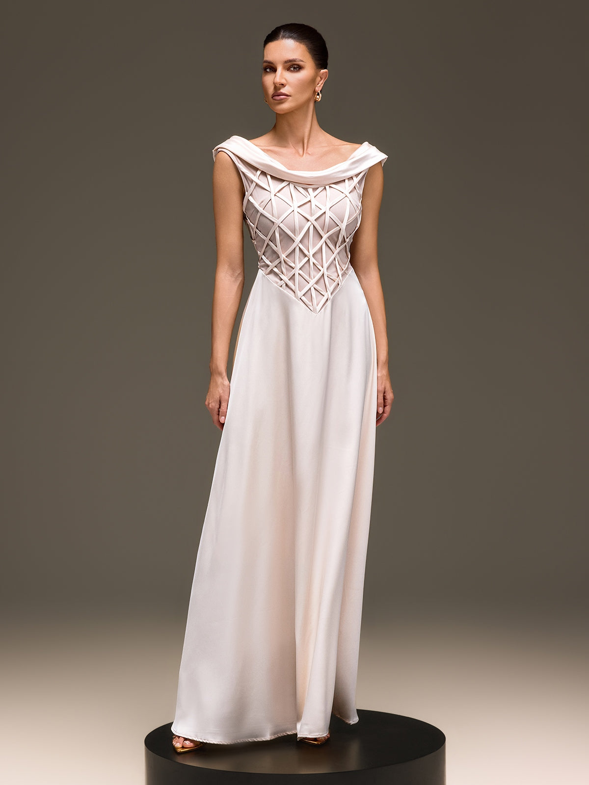 Zepharic Sleeveless Satin Maxi Dress