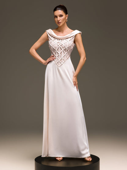 Zepharic Sleeveless Satin Maxi Dress