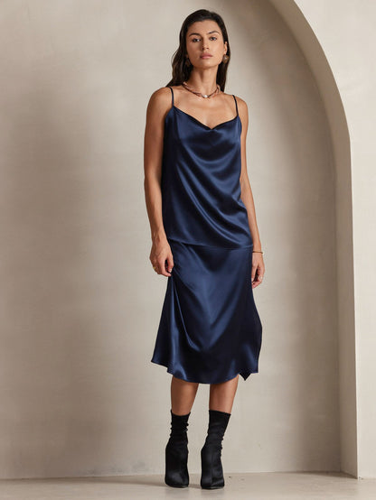 Rosstef 19Momme Silk Cowl Neck Camisole Top