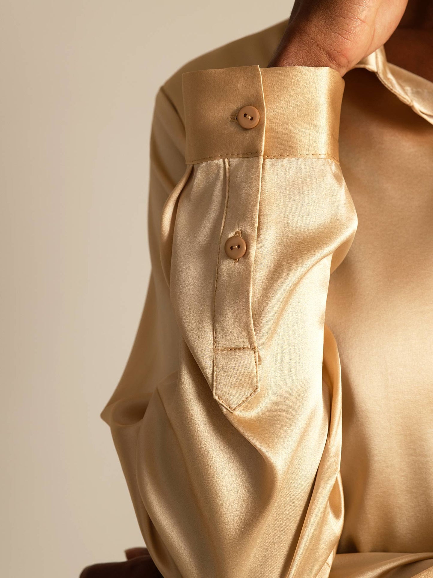 Rosstef 19Momme Silk Long Sleeve Lapel Collar Kadın Bluzu