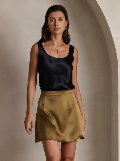 Rosstef 100% Mulberry Silk U Çıkıntılı Tank Top