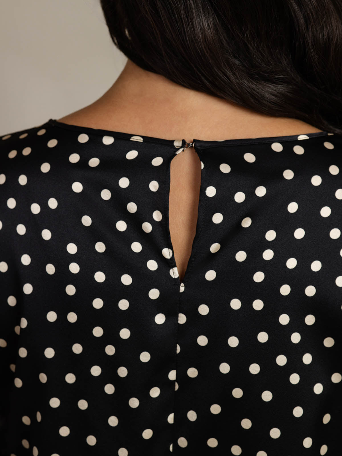Rosstef Kadınlar için Polka Dot Print Bell Sleeve Boat Neck Üst