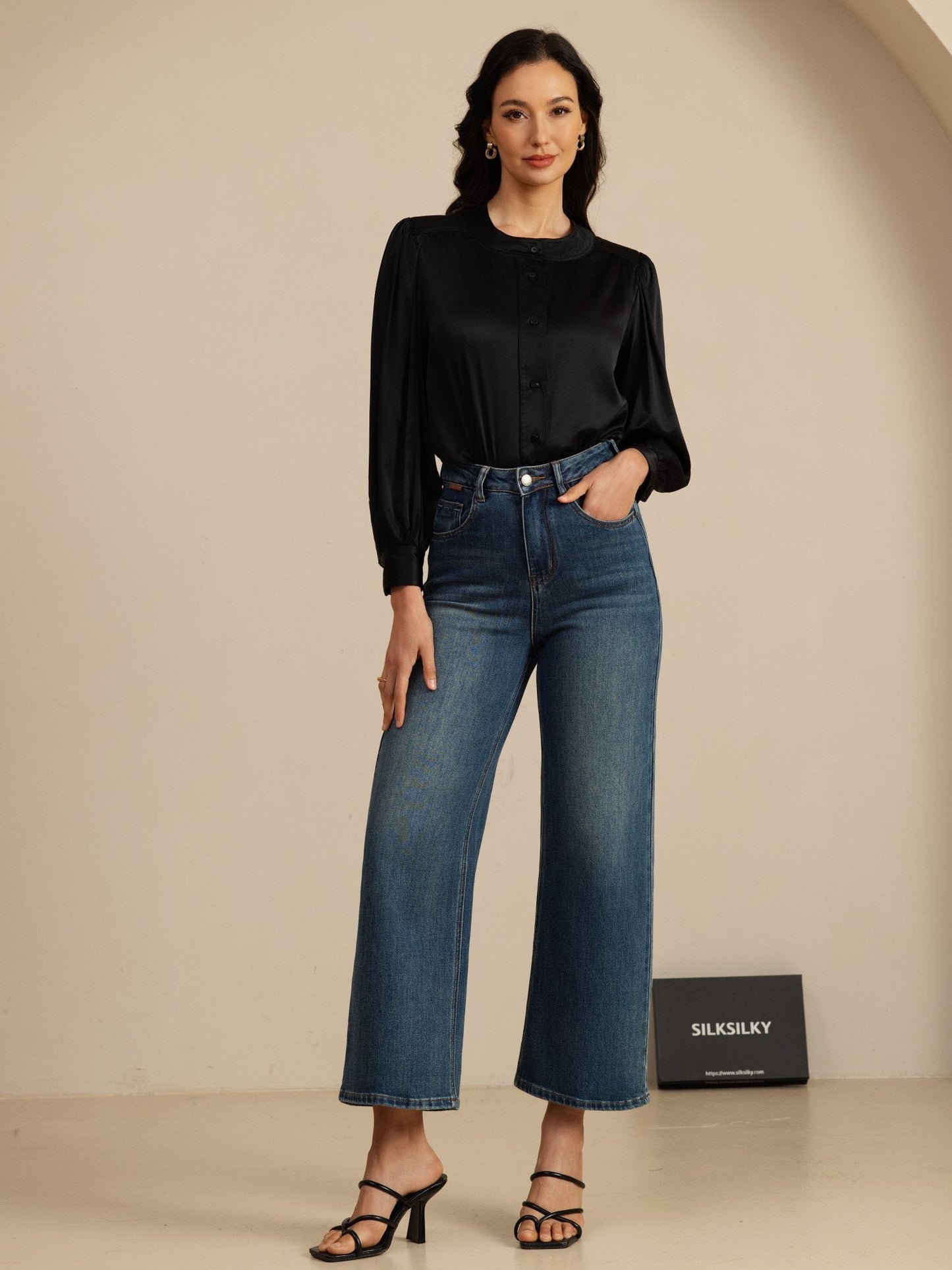 Rosstef 19Momme Stretch Silk Charmeuse Blouse