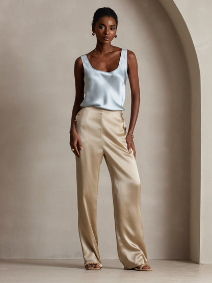 Rosstef 100% Mulberry Silk U Çıkıntılı Tank Top