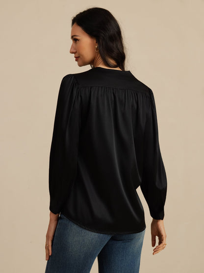 Rosstef 19Momme Stretch Silk Charmeuse Blouse