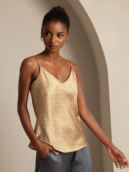 Rosstef Pure Silk Geometric Print Camisole