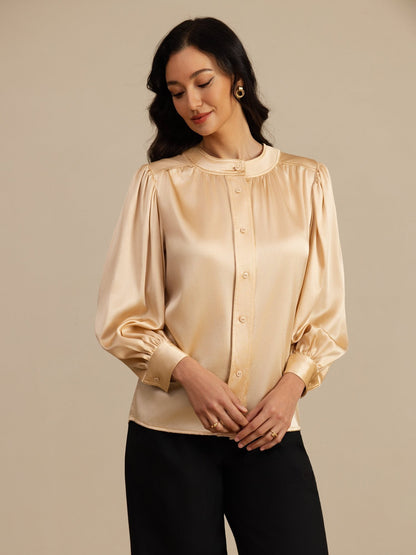 Rosstef 19Momme Stretch Silk Charmeuse Blouse