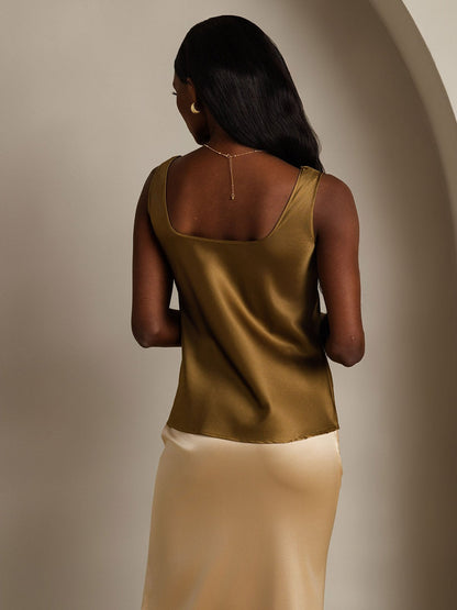 Rosstef 19Momme Silk Sleeveless U Neck Kadın Tank Top