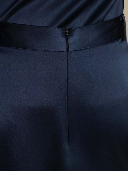Rosstef Silk A-Line Midi Skirt with Pockets