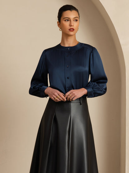 Rosstef 19Momme Stretch Silk Charmeuse Blouse