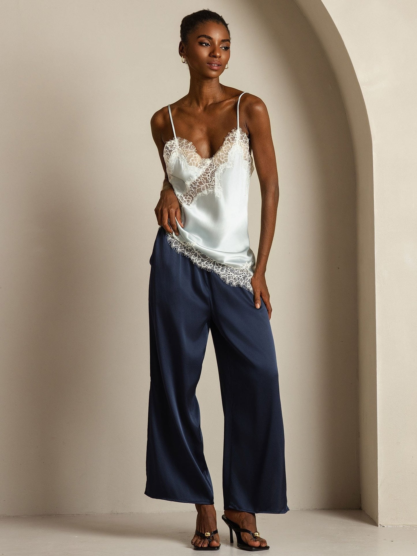 Rosstef Mulberry Silk Camisole Top - Asimetrik Kuyruk ve İncik Detaylı