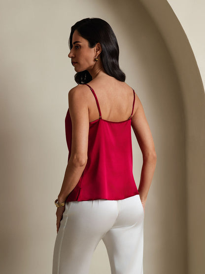 Rosstef 19Momme Silk Cowl Neck Camisole Top