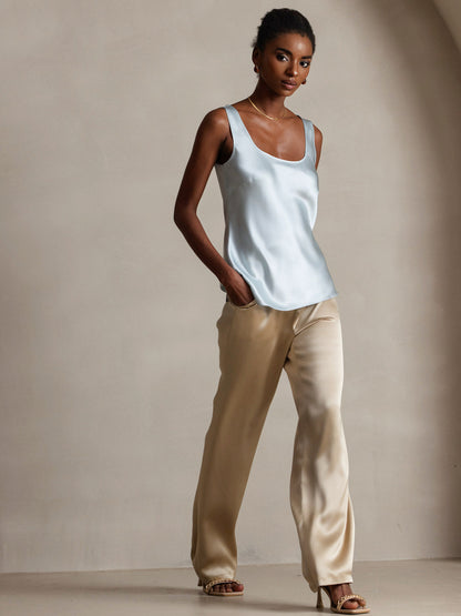 Rosstef 100% Mulberry Silk U Çıkıntılı Tank Top