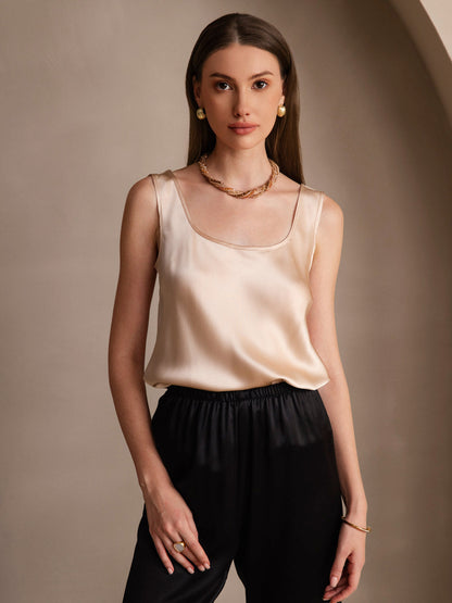 Rosstef 100% Mulberry Silk U Çıkıntılı Tank Top