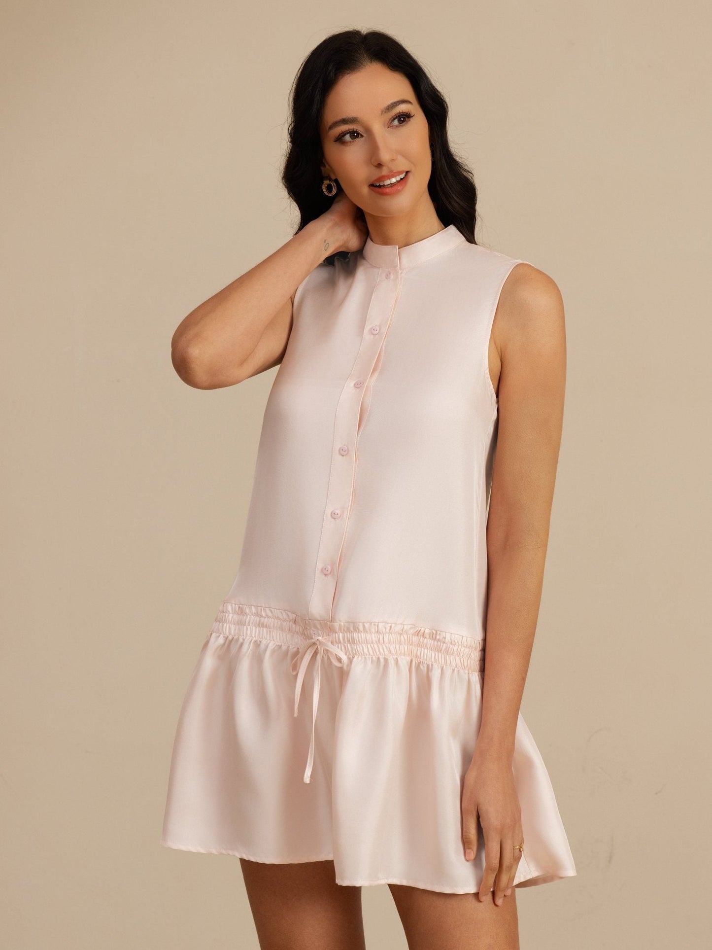 Rosstef Pure Silk Sleeveless Short Dress