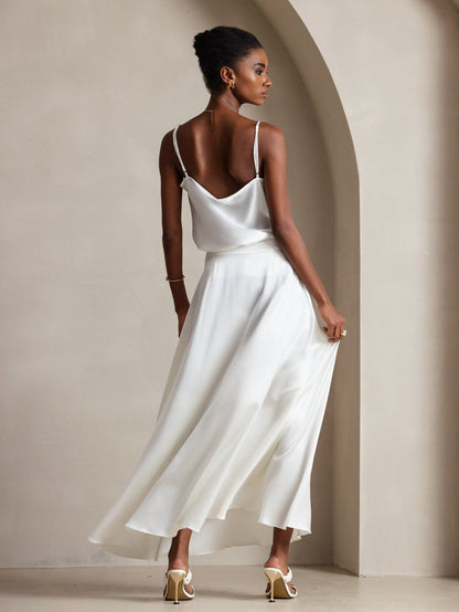 Rosstef 19Momme Silk Cowl Neck Camisole Top