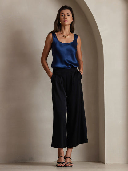 Rosstef 19Momme Silk Sleeveless U Neck Kadın Tank Top