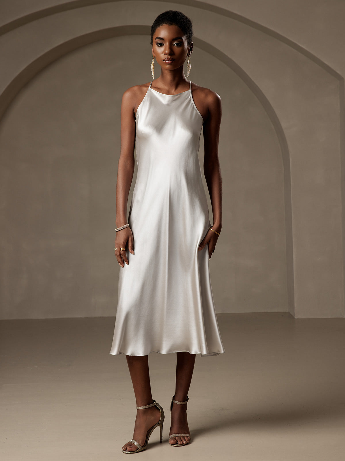 Rosstef 19Momme Silk Spaghetti Straps Maxi GİYİM