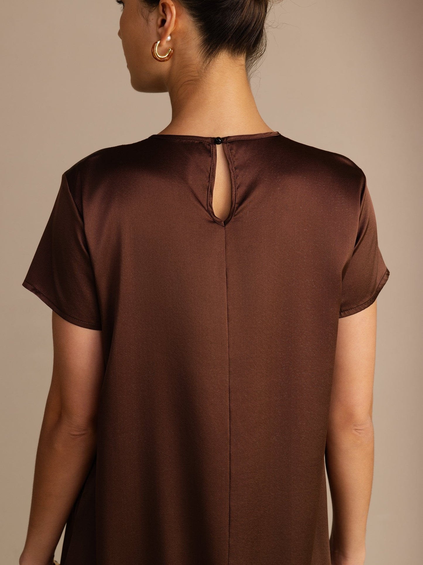 Rosstef 19Momme Silk Midi Dress With Side Pockets