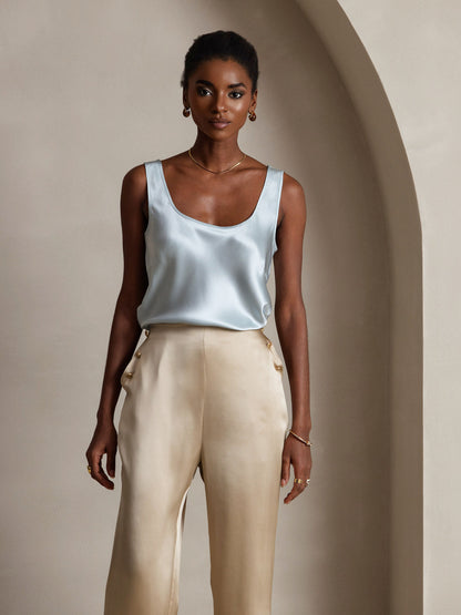 Rosstef 100% Mulberry Silk U Çıkıntılı Tank Top
