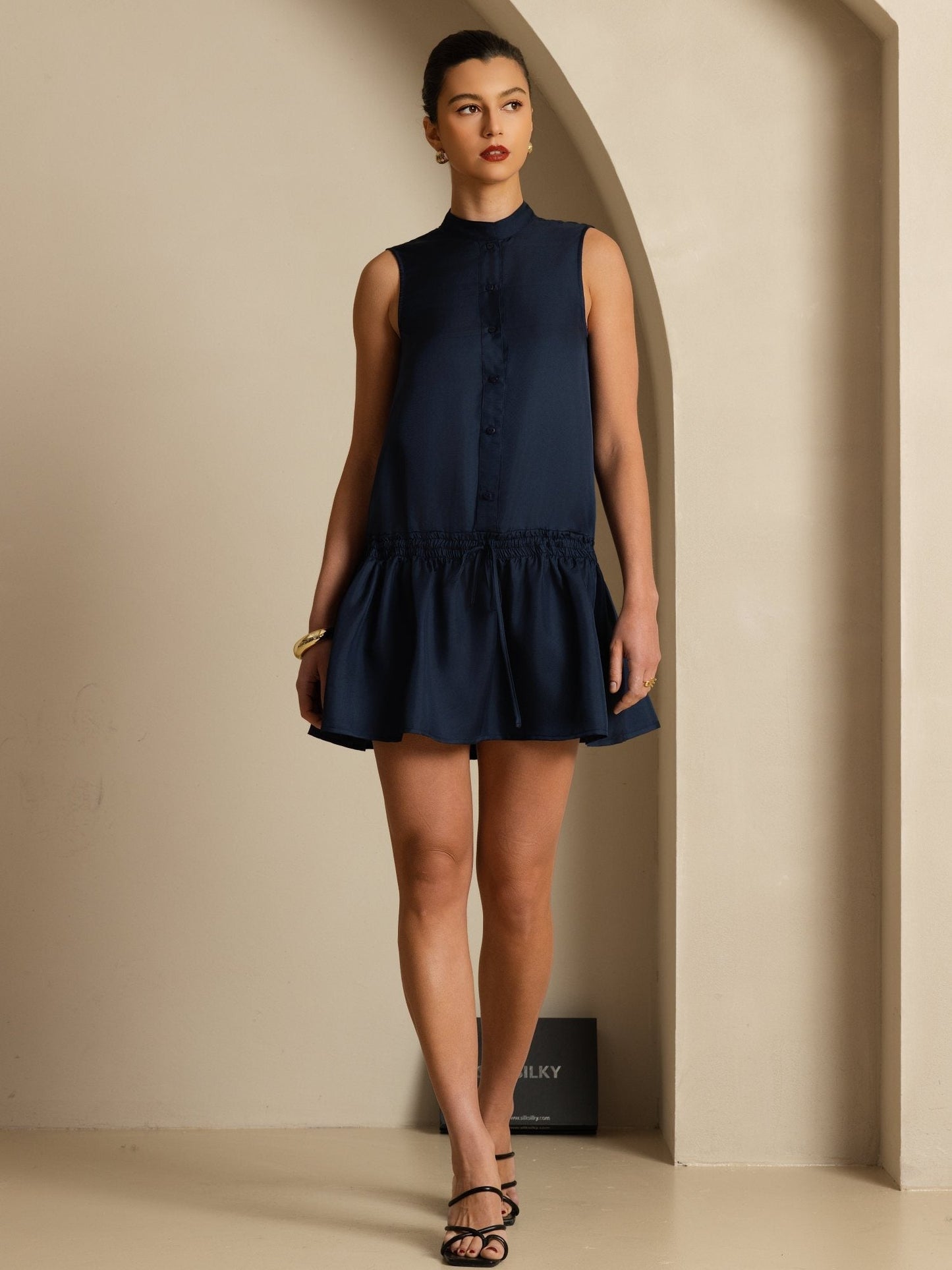 Rosstef Pure Silk Sleeveless Short Dress