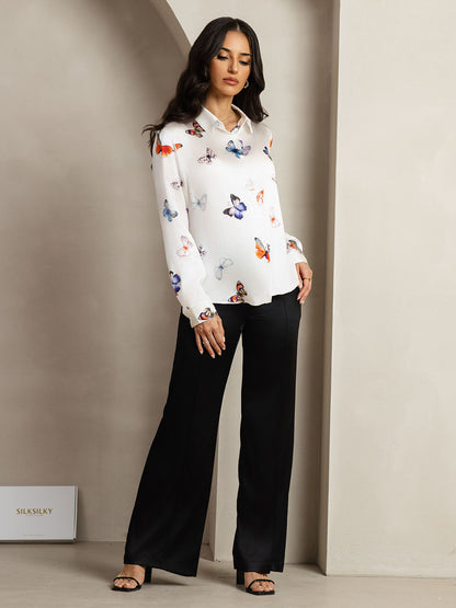 Rosstef 19Momme Kumaş Uzun Cep Long Sleeve Kadın Bluzu
