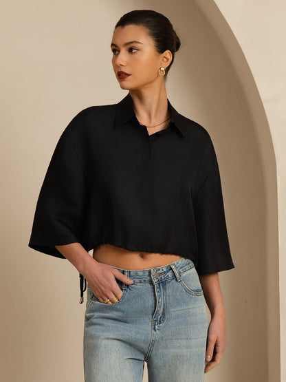 Rosstef Pure Silk Kadın Çift Kol Kaba Bluz
