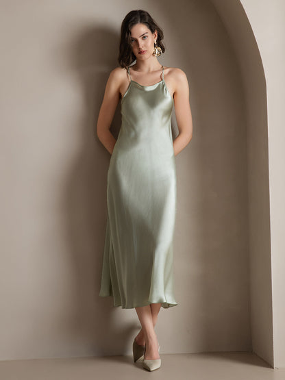 Rosstef 19Momme Silk Spaghetti Straps Maxi GİYİM