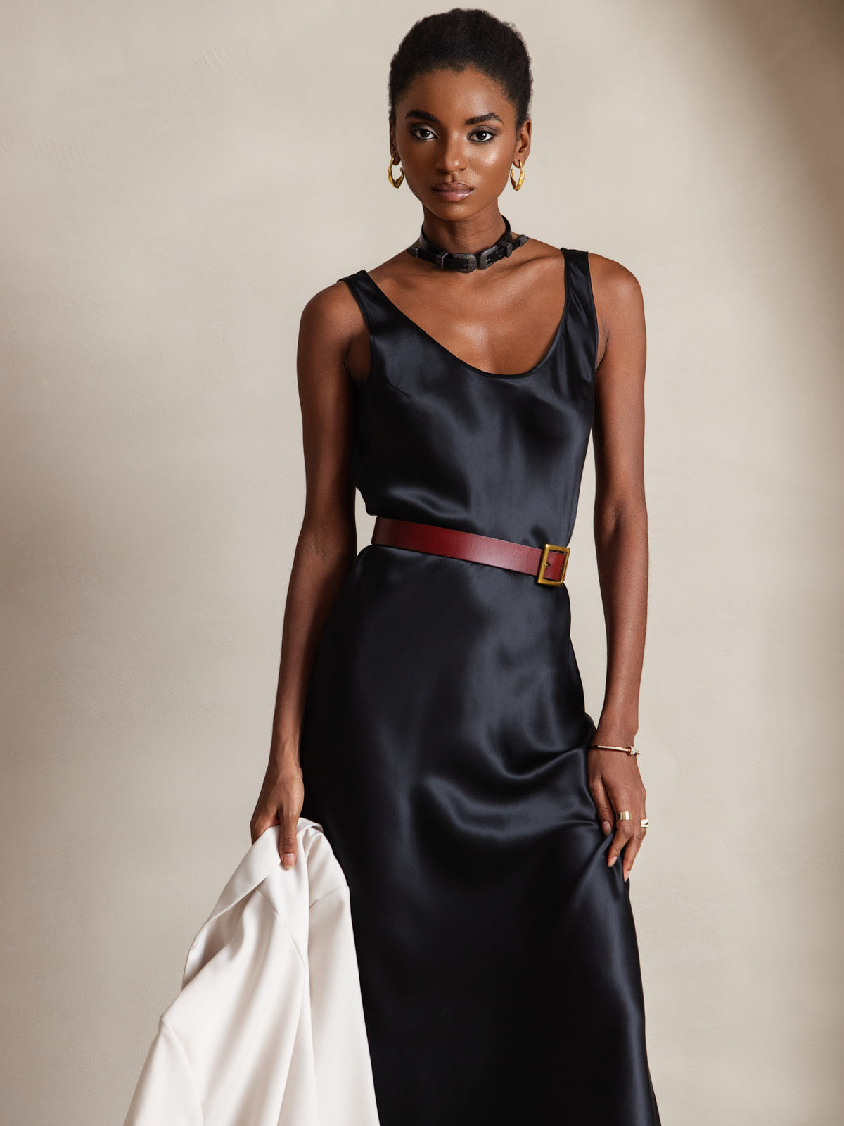 Rosstef 100% Mulberry Silk U Neck Midi Long Dress