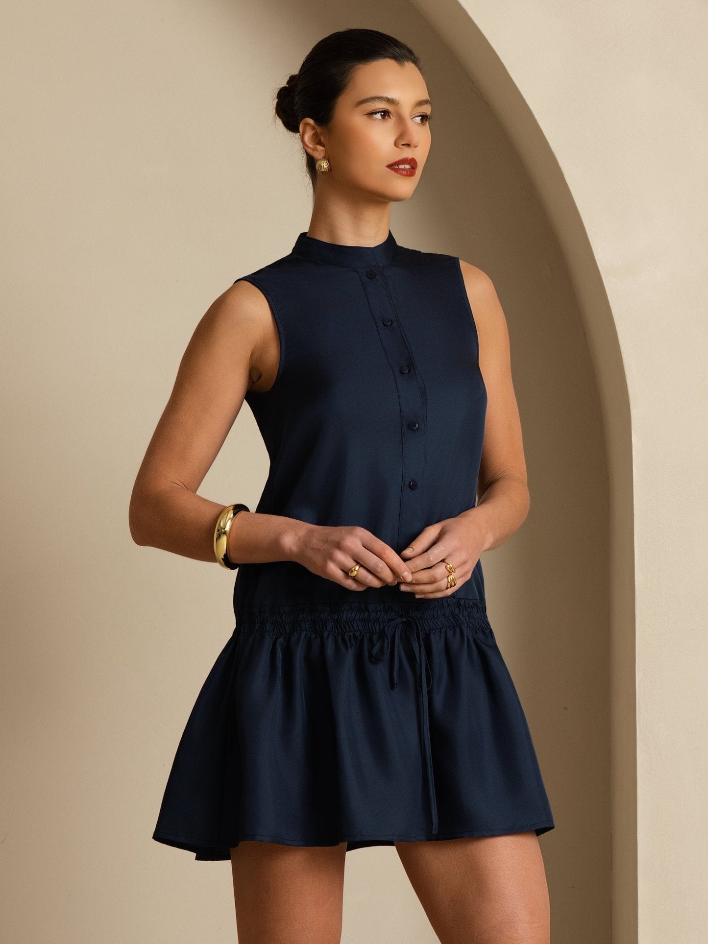 Rosstef Pure Silk Sleeveless Short Dress