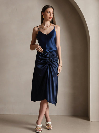 Rosstef 100% Mulberry Silk Spaghetti Strap V Neck Camisole Top
