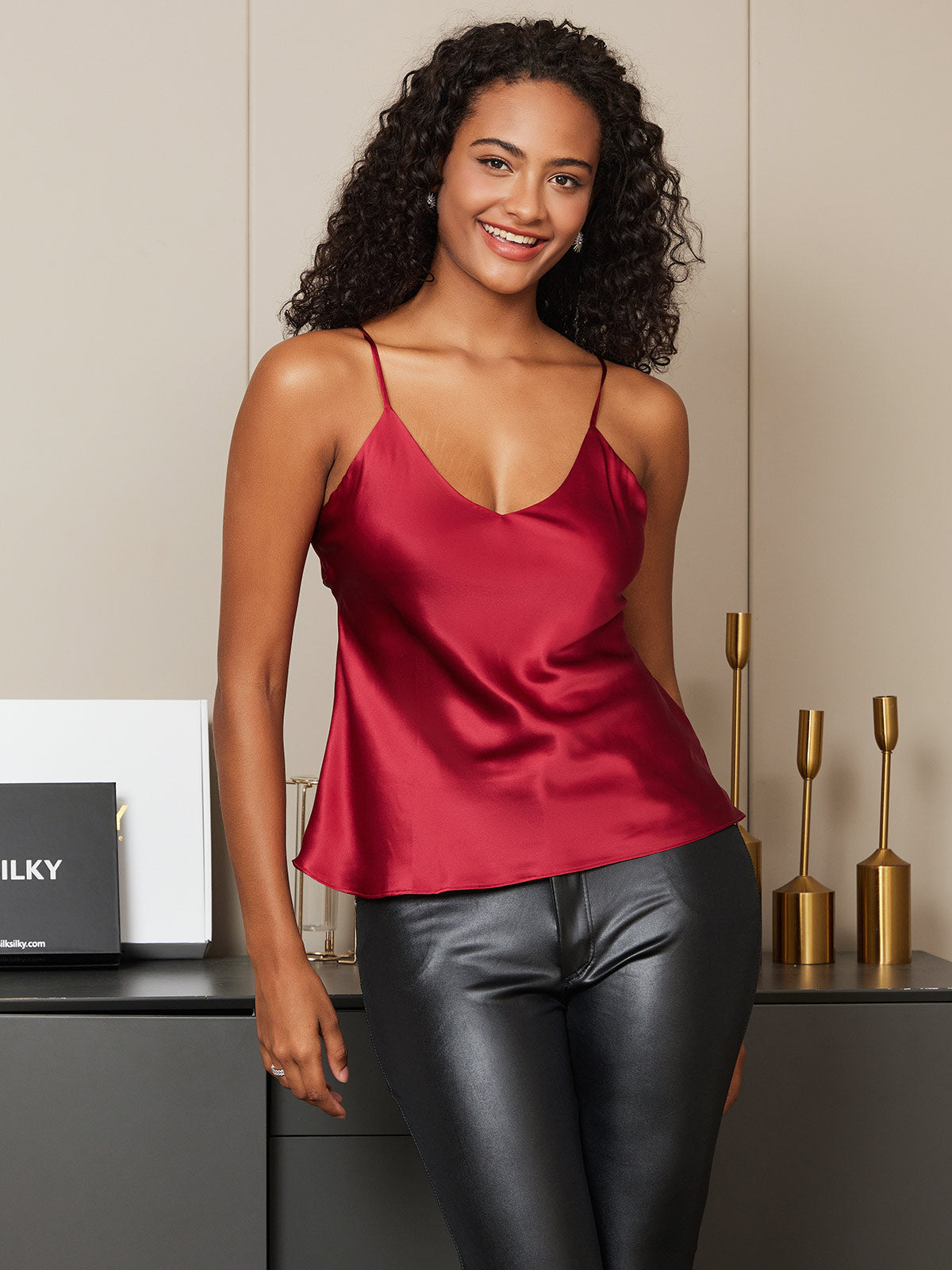 Rosstef 100% Mulberry Silk Spaghetti Strap Camisole